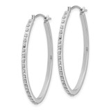 14k White Gold Diamond Fascination Oval Hinged Hoop Earrings - DF-298CCCFE-3863