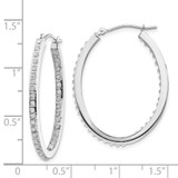 14k White Gold Diamond Fascination Oval Hinged Hoop Earrings - DF-9AF2C1B8-2097