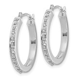 14k White Gold Diamond Fascination Round Hinged Hoop Earrings - DF-CD6191F9-3748