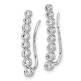 14k White Gold Diamond Graduated Ear Climber Earrings - EM-EC2F6E9F-6439