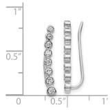 14k White Gold Diamond Graduated Ear Climber Earrings - EM-EC2F6E9F-6439