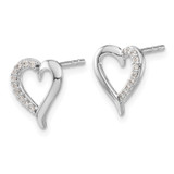 14k White Gold Diamond Heart Earrings - EM-B0BDC353-9144