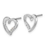 14k White Gold Diamond Heart Earrings - EM-E07F299B-7270