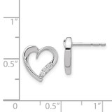 14k White Gold Diamond Heart Earrings - EM-E07F299B-7270