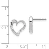 14k White Gold Diamond Heart Post Earrings - EM-8D5472BB-7226