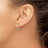 14k White Gold Diamond Hinged Hoop Earrings - EM-3679D488-3120