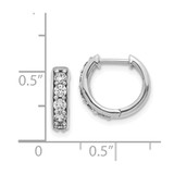 14k White Gold Diamond Hinged Hoop Earrings - EM-3DF21291-3374