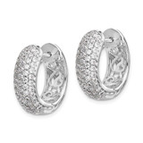 14k White Gold Diamond Hinged Hoop Earrings - EM-4812BD0D-6790