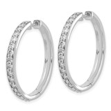 14k White Gold Diamond Hinged Hoop Earrings - EM-485AEBFF-4007