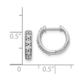 14k White Gold Diamond Hinged Hoop Earrings - EM-62B380AE-1107