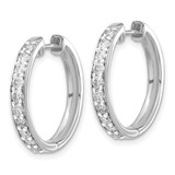 14k White Gold Diamond Hinged Hoop Earrings - EM-7819D147-2157