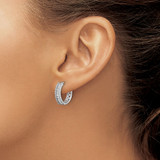 14k White Gold Diamond Hinged Hoop Earrings - EM-9CD874FD-9835