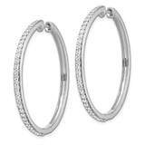 14k White Gold Diamond Hinged Hoop Earrings - EM-F594B1AE-5987
