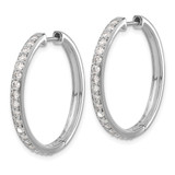14k White Gold Diamond Hinged Hoop Earrings - EM-F7F5EB82-9746