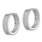 14k White Gold Diamond Hinged Round Hoop Earrings - EM-023BCE21-4762