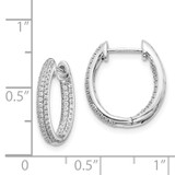 14k White Gold Diamond In/Out Hinged Hoop Earrings - EM-415C7F93-5498
