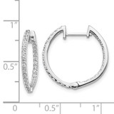 14k White Gold Diamond In/Out Hinged Hoop Earrings - EM-B94C7F90-8560