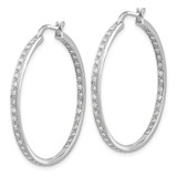 14k White Gold Diamond In/Out Hoop Earrings - EM-54C3D13B-9024