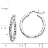 14k White Gold Diamond In/Out Hoop Earrings - EM-5F637E8E-1710