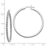 14k White Gold Diamond In/Out Hoop Earrings - EM-62438256-1899