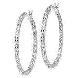 14k White Gold Diamond In/Out Hoop Earrings - EM-9A7C59C9-5322