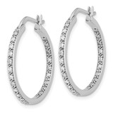 14k White Gold Diamond In/Out Hoop Earrings - EM-A480F436-5842