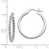 14k White Gold Diamond In/Out Hoop Earrings - EM-A480F436-5842