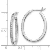 14k White Gold Diamond In/Out Hoop Earrings - EM-D346F361-4106