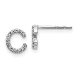 14k White Gold Diamond Initial C Earrings - EM-1D619025-3800