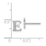 14k White Gold Diamond Initial E Earrings - EM-32648DDA-5423