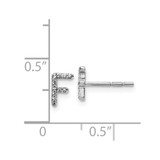 14k White Gold Diamond Initial F Earrings - EM-159C9E9C-1781