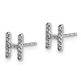 14k White Gold Diamond Initial H Earrings - EM-55B162E4-1515