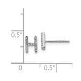 14k White Gold Diamond Initial H Earrings - EM-55B162E4-1515
