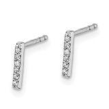 14k White Gold Diamond Initial I Earrings