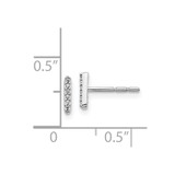 14k White Gold Diamond Initial I Earrings