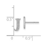 14k White Gold Diamond Initial J Earrings - EM-072C3B32-5520