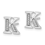 14k White Gold Diamond Initial K Earrings - EM-0F9CED28-3108