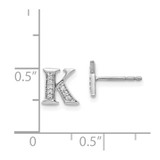 14k White Gold Diamond Initial K Earrings - EM-0F9CED28-3108