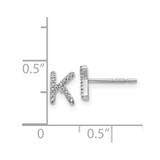 14k White Gold Diamond Initial K Earrings - EM-1E7CA01F-7095
