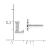 14k White Gold Diamond Initial L Earrings - EM-27E1A301-3230