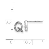 14k White Gold Diamond Initial Q Earrings - EM-F2890444-1598