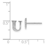 14k White Gold Diamond Initial U Earrings - EM-69450B30-8642