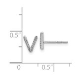 14k White Gold Diamond Initial V Earrings - EM-5E77A1D0-7999