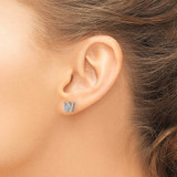 14k White Gold Diamond Initial W Earrings - EM-A79D137D-7485