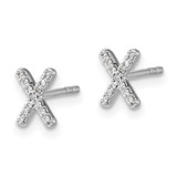 14k White Gold Diamond Initial X Earrings - EM-9745629E-1152