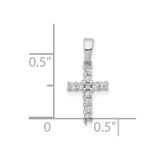 14k White Gold Diamond Latin Cross Pendant - PM-0118C1CD-9403