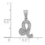 14k White Gold Diamond Leo Zodiac Pendant