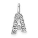 14K White Gold Diamond Letter A Initial Pendant - PM-CB828C61-9828