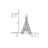 14K White Gold Diamond Letter A Initial with Bail Pendant