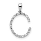 14K White Gold Diamond Letter C Initial Pendant - PM-01C4D1BC-2948